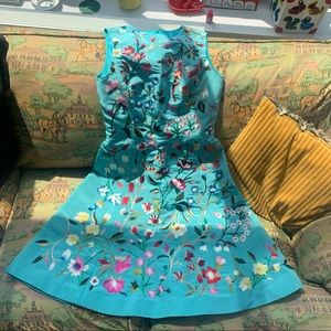 Oscar De La Renta Embroidered Dress